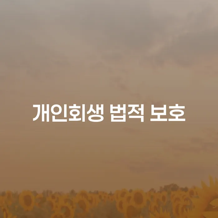 개인회생 법적 보호는 어떻게 가능한가요?