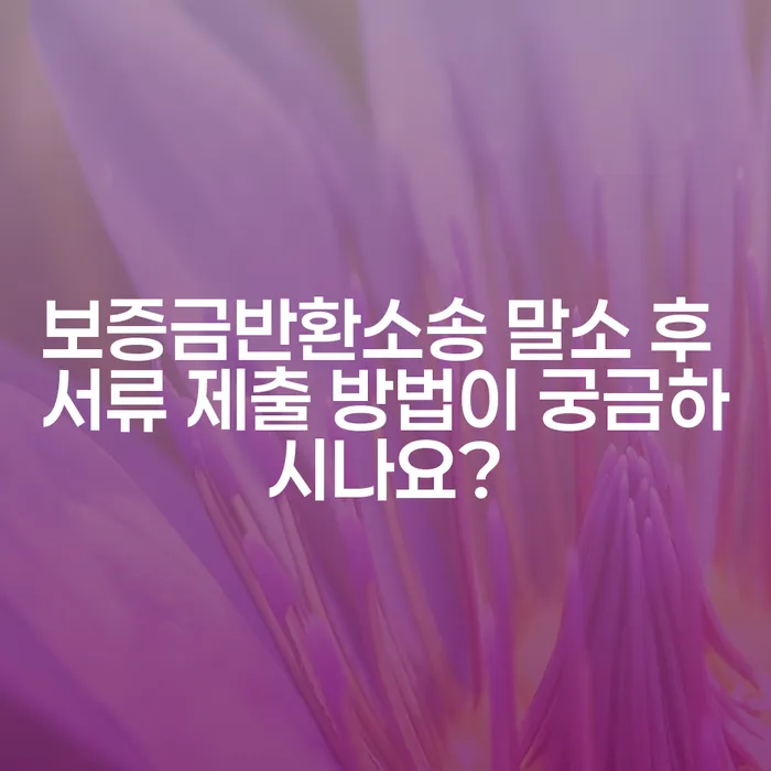 보증금반환소송 말소 후 서류 제출 방법이 궁금하시나요?